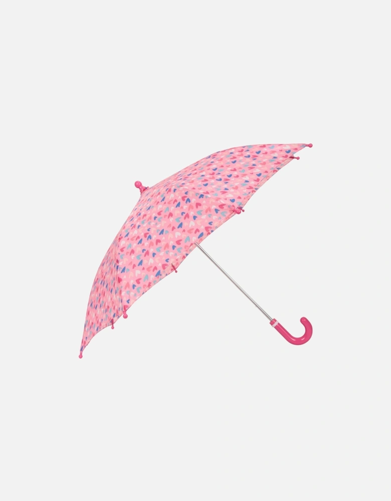 Childrens/Kids Hearts Stick Umbrella