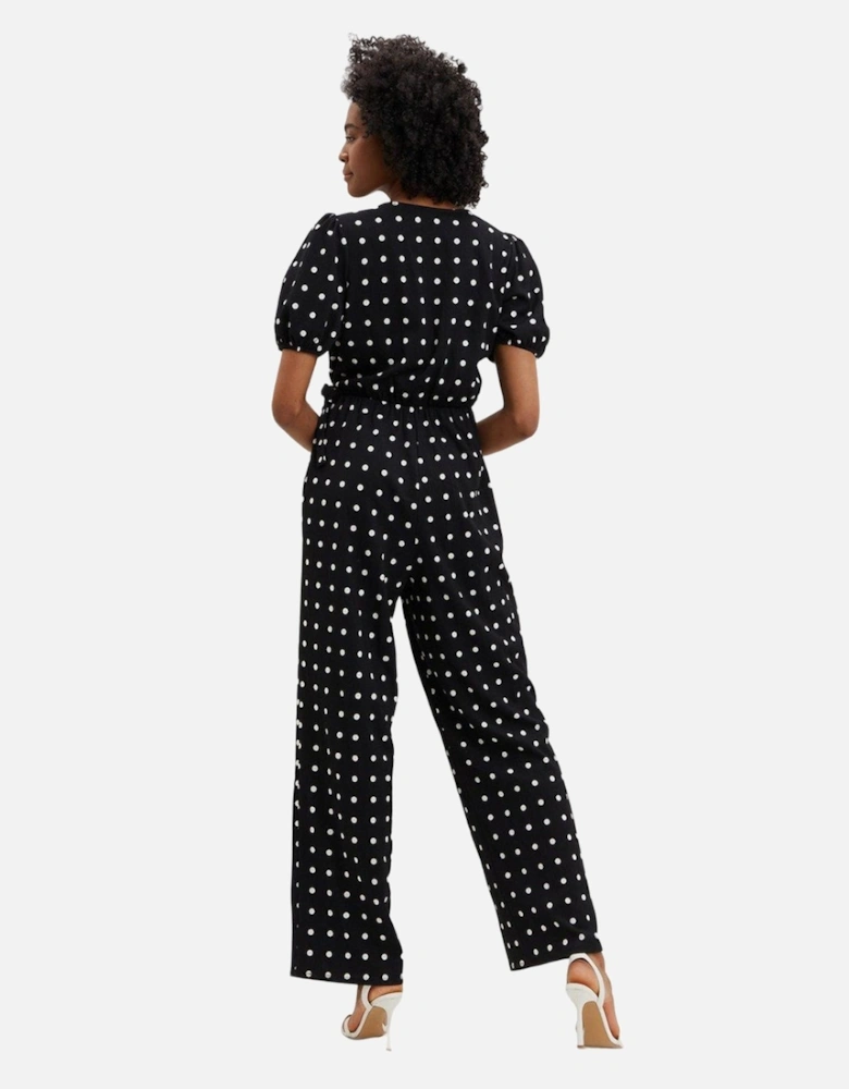 Womens/Ladies Spotted V Neck Tall Jumpsuit