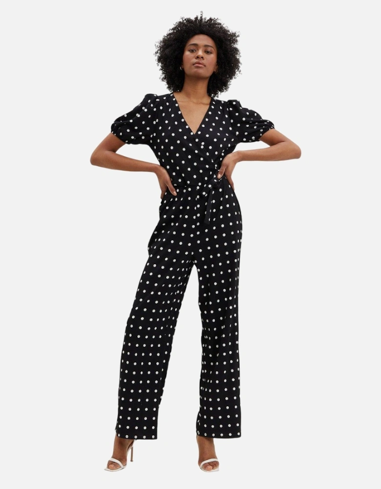 Womens/Ladies Spotted V Neck Tall Jumpsuit