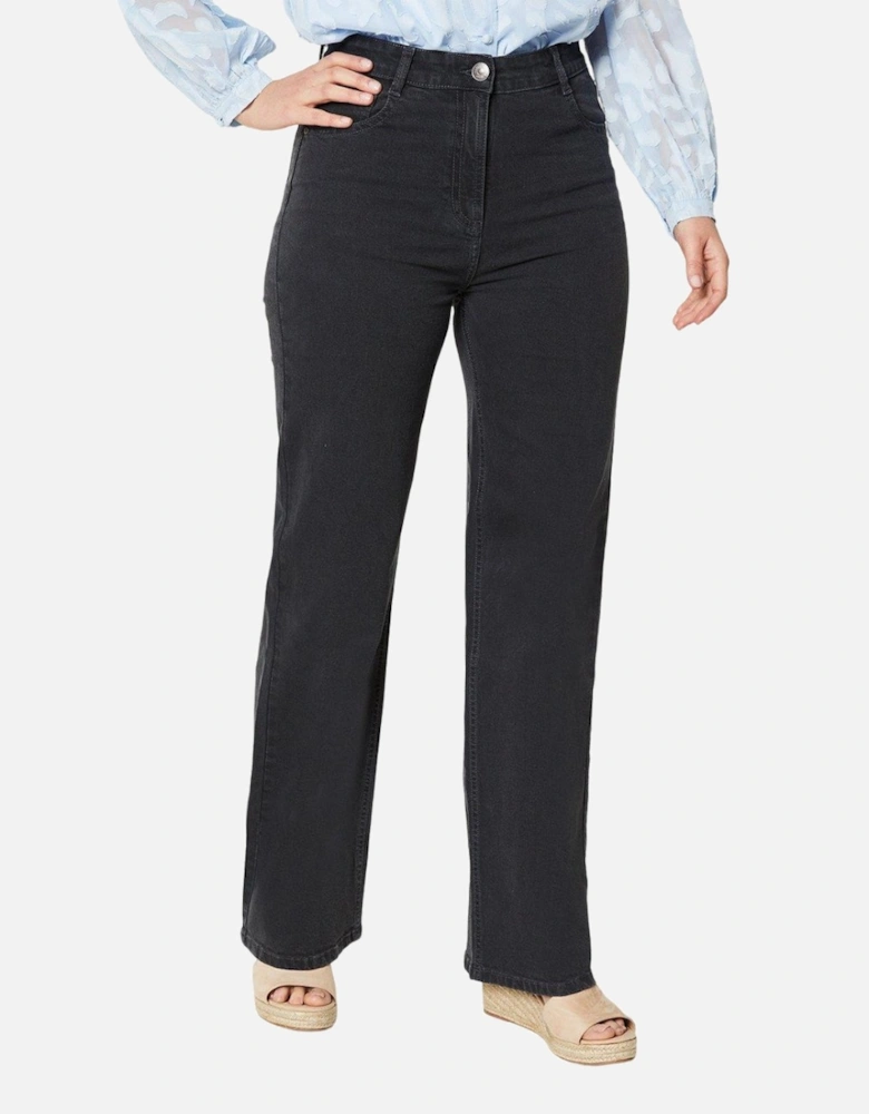 Womens/Ladies Wide Leg Jeans