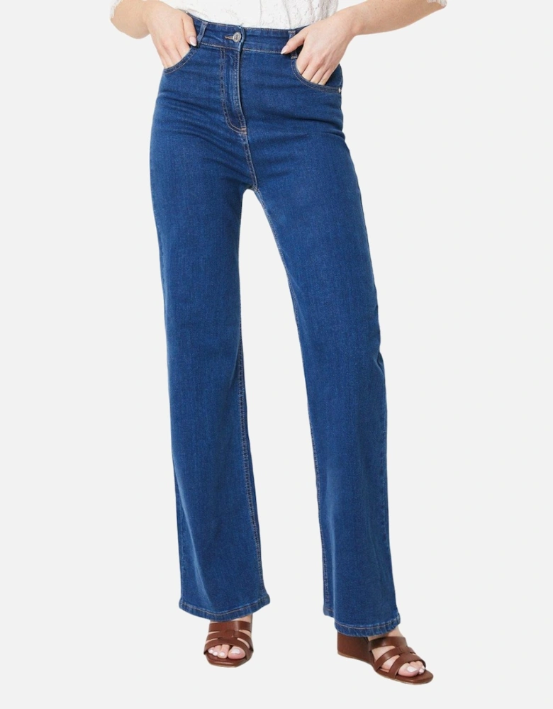 Womens/Ladies Wide Leg Jeans