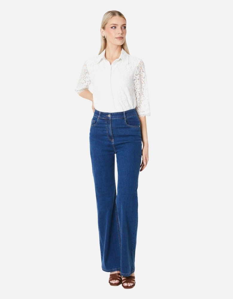 Womens/Ladies Wide Leg Jeans