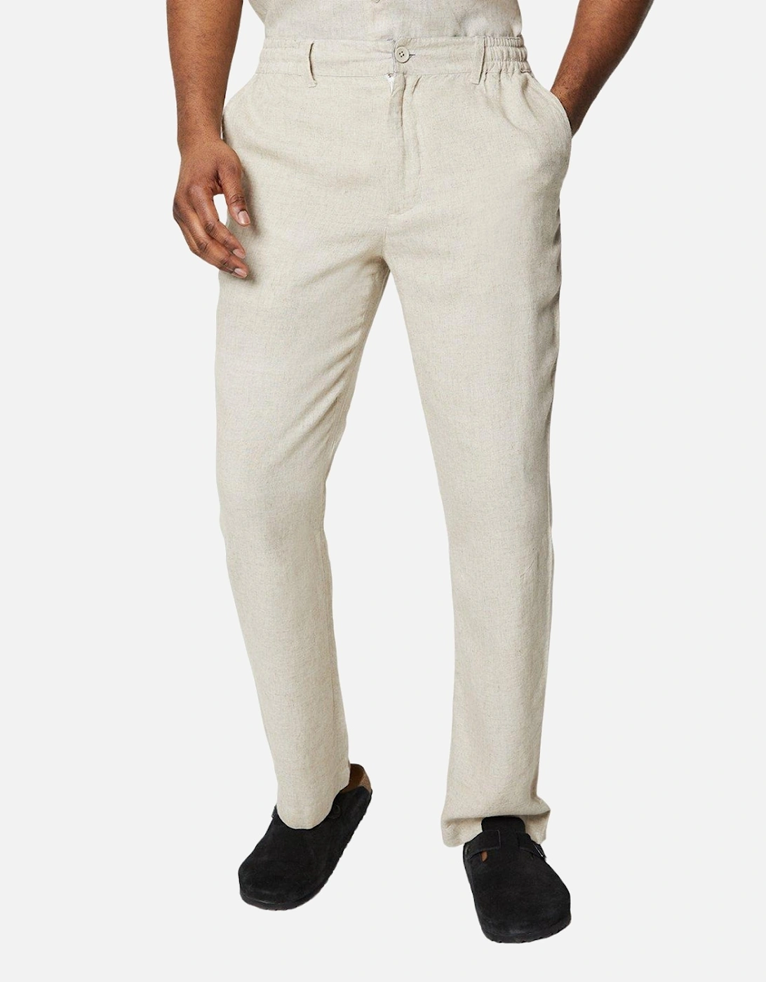 Mens Linen Blend Trousers, 4 of 3