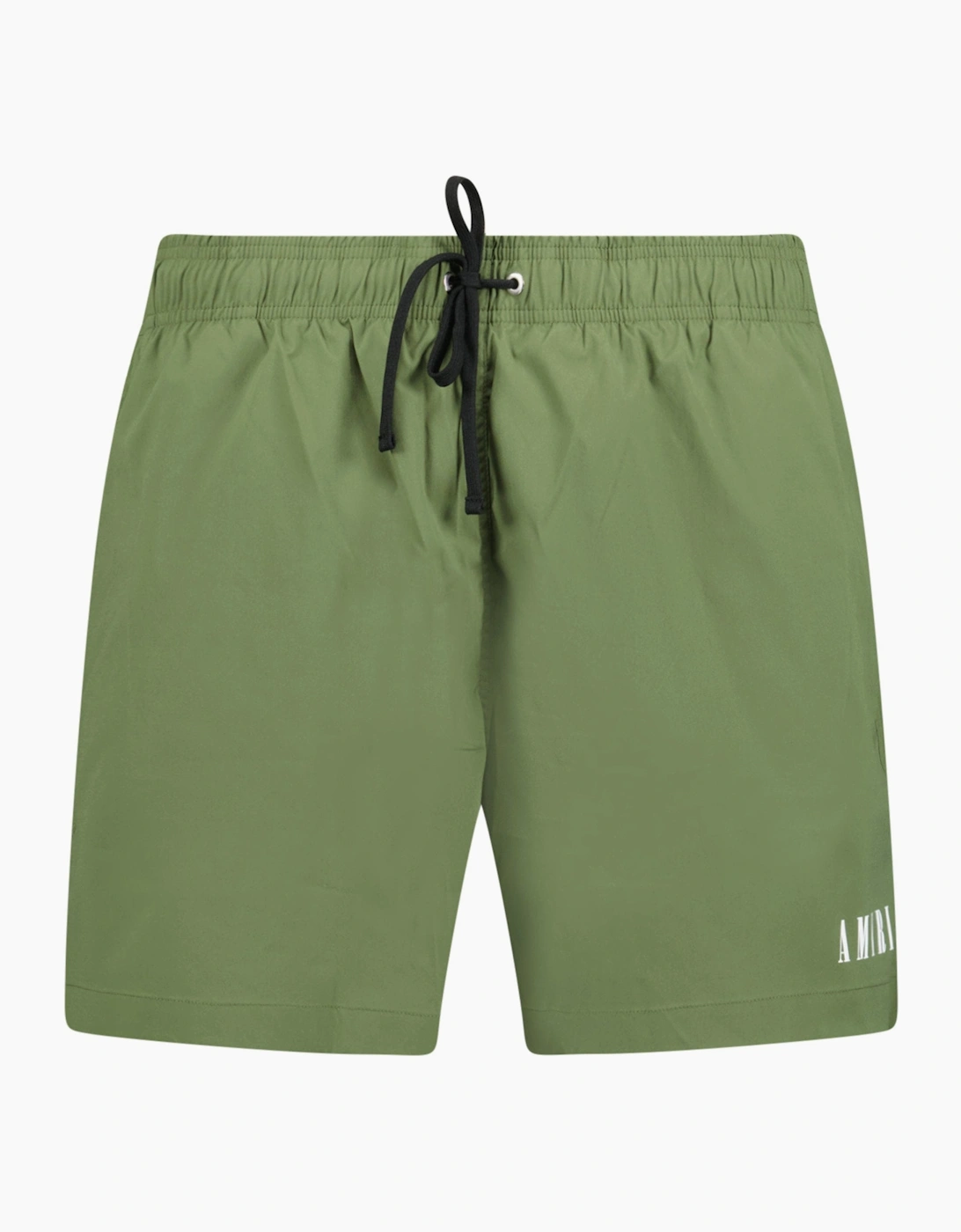 Men's Amiri Core Logo Drawstring Swim Shorts Military Green - Size: 36/32