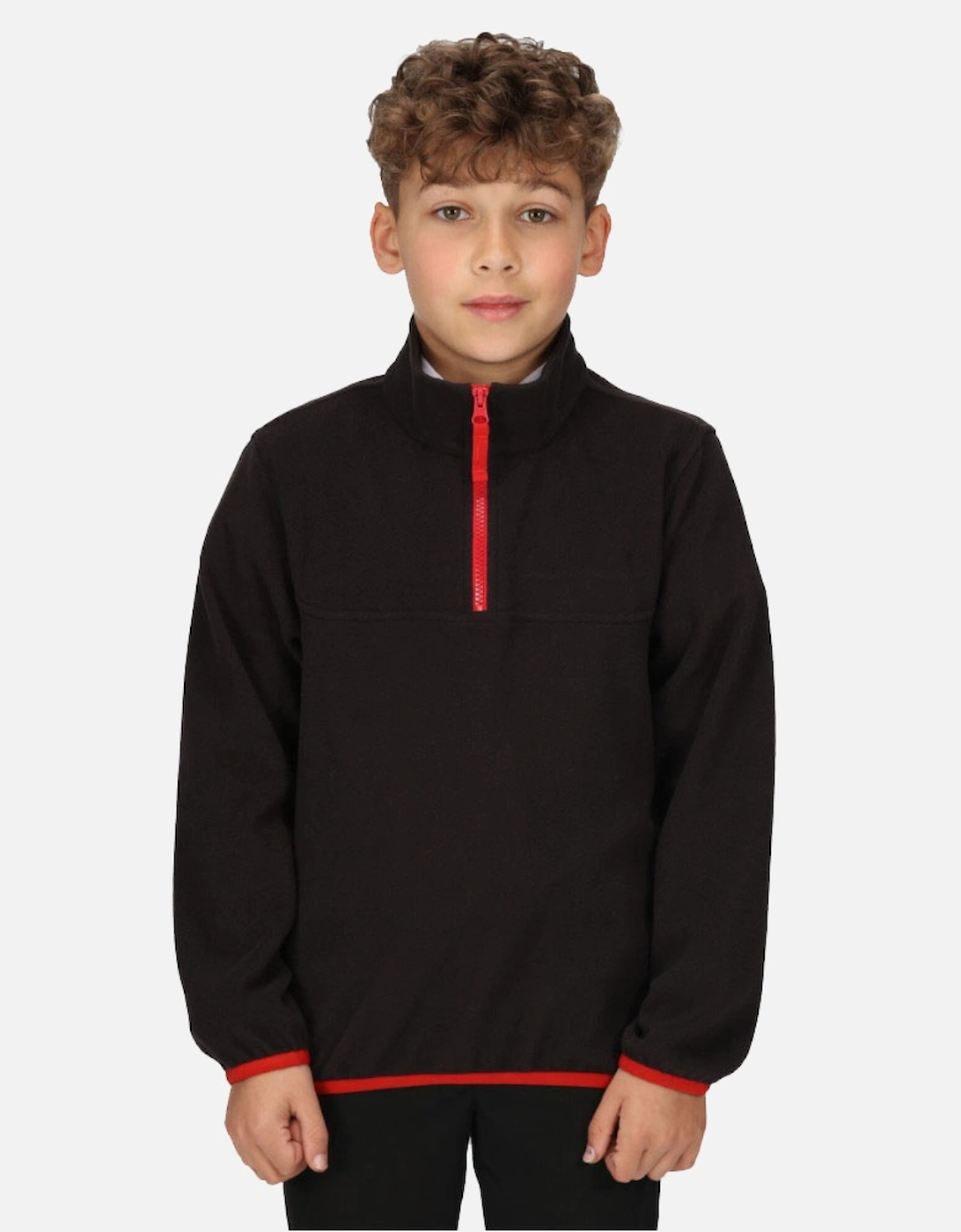 Boys Half Zip Micro Fleece Jacket, 3 of 2