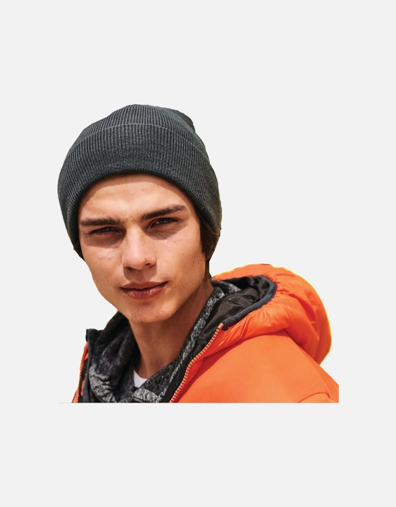 Mens Axton Slouch Turnup Double Layer Beanie Hat
