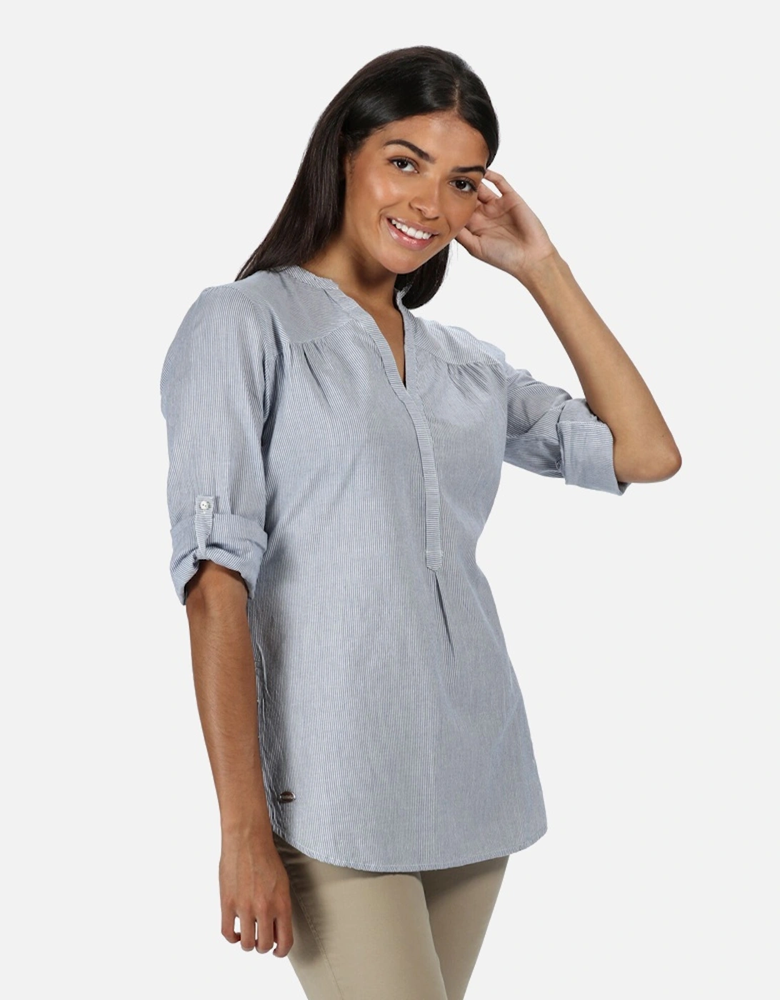 Womens Maelie Coolweave Cotton Long Sleeve Shirt, 6 of 5