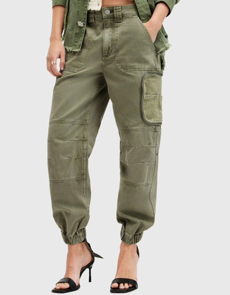 Florence Cargo Jogger Trousers - Green