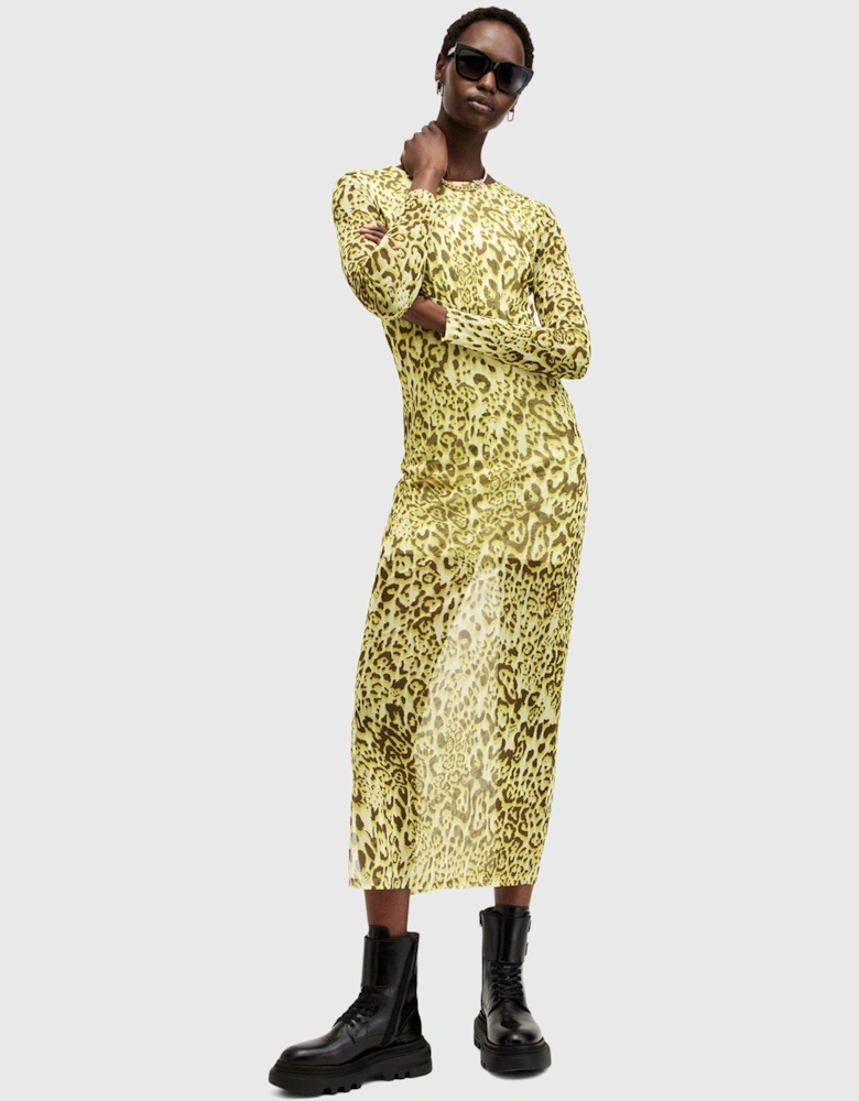 Edana Lepo Midi Dress - Lime Green