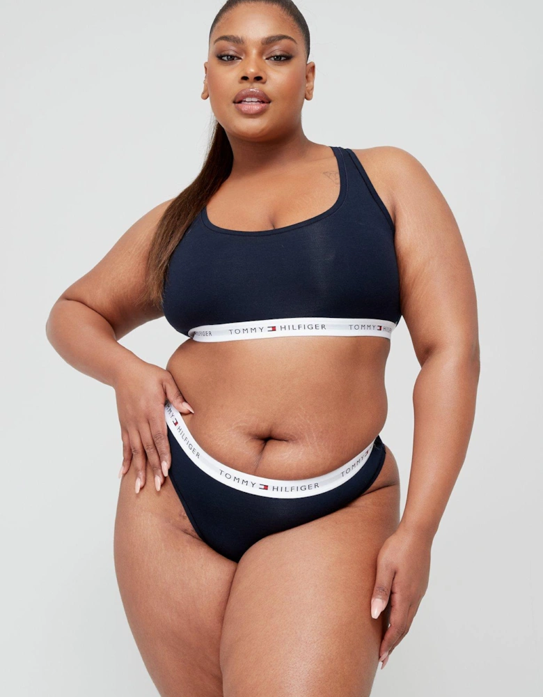 Plus Size Logo Waistband Thong - Navy