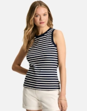 Navy Creme Stripe