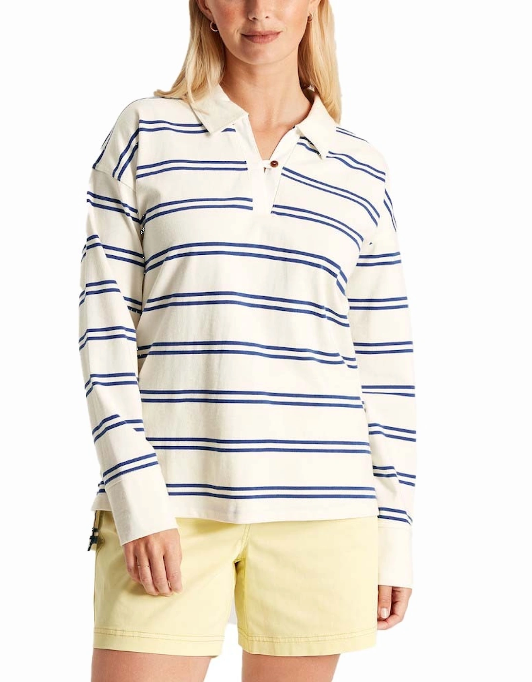 Womens Bayside Long Sleeve Deck Shirt, 6 of 5