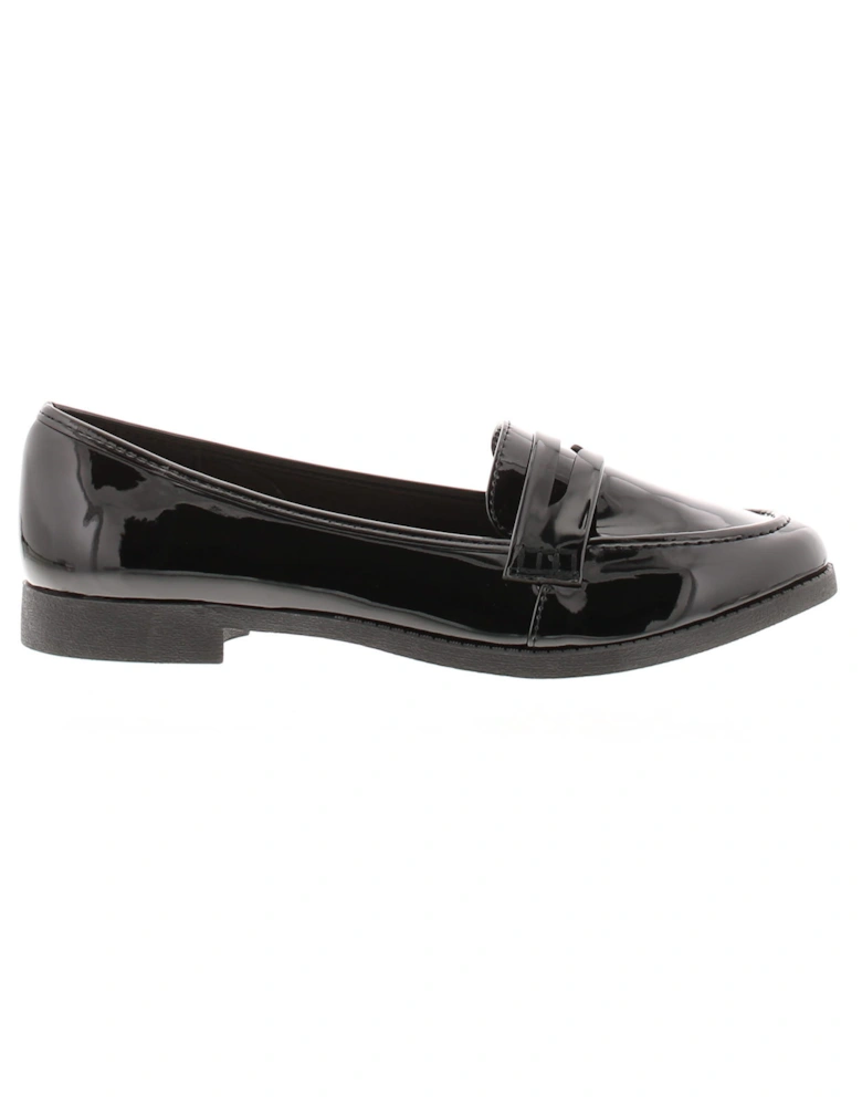Womens Shoes Work School Layla Slip On black patent UK Size