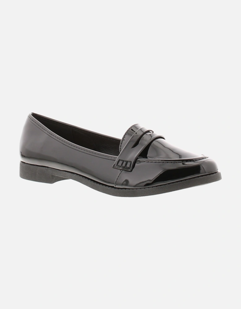 Womens Shoes Work School Layla Slip On black patent UK Size