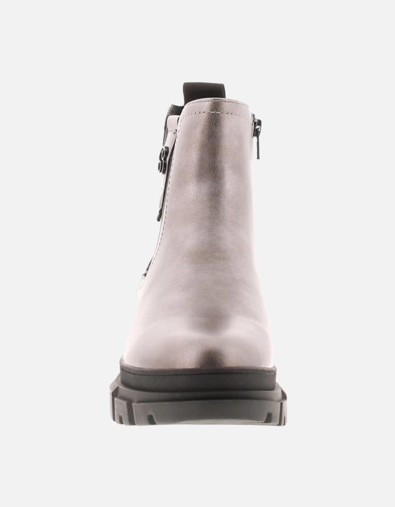 S Oliver Womens Boots Ankle Odelia Elasticated silver UK Size