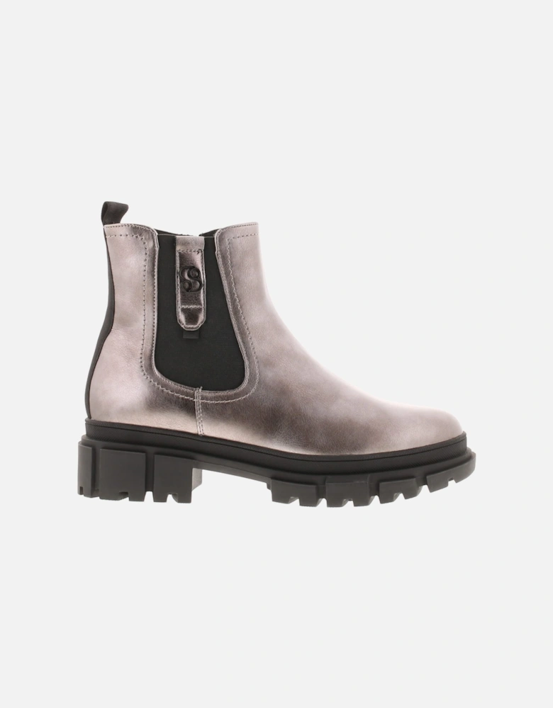 S Oliver Womens Boots Ankle Odelia Elasticated silver UK Size