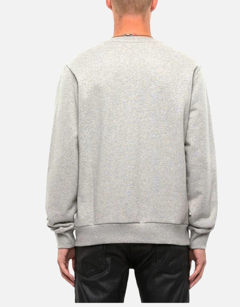 S GIRK N80 Felpa Mens Sweatshirt Pullover Reverse Logo Crew Neck Grey New