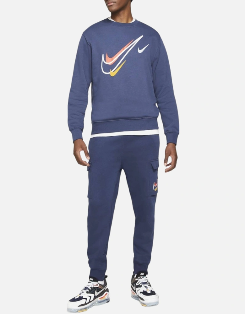 DQ3943 Mens Tracksuits Multi Swoosh Graphic Sweatshirt Cargo Cuffed Jogger