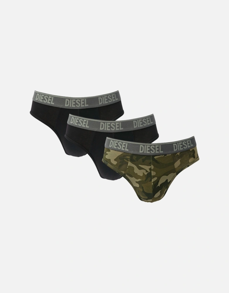 DAMIEN E4869 Mens Briefs 3 Pack Camouflage Black RG Stretch Cotton Briefs