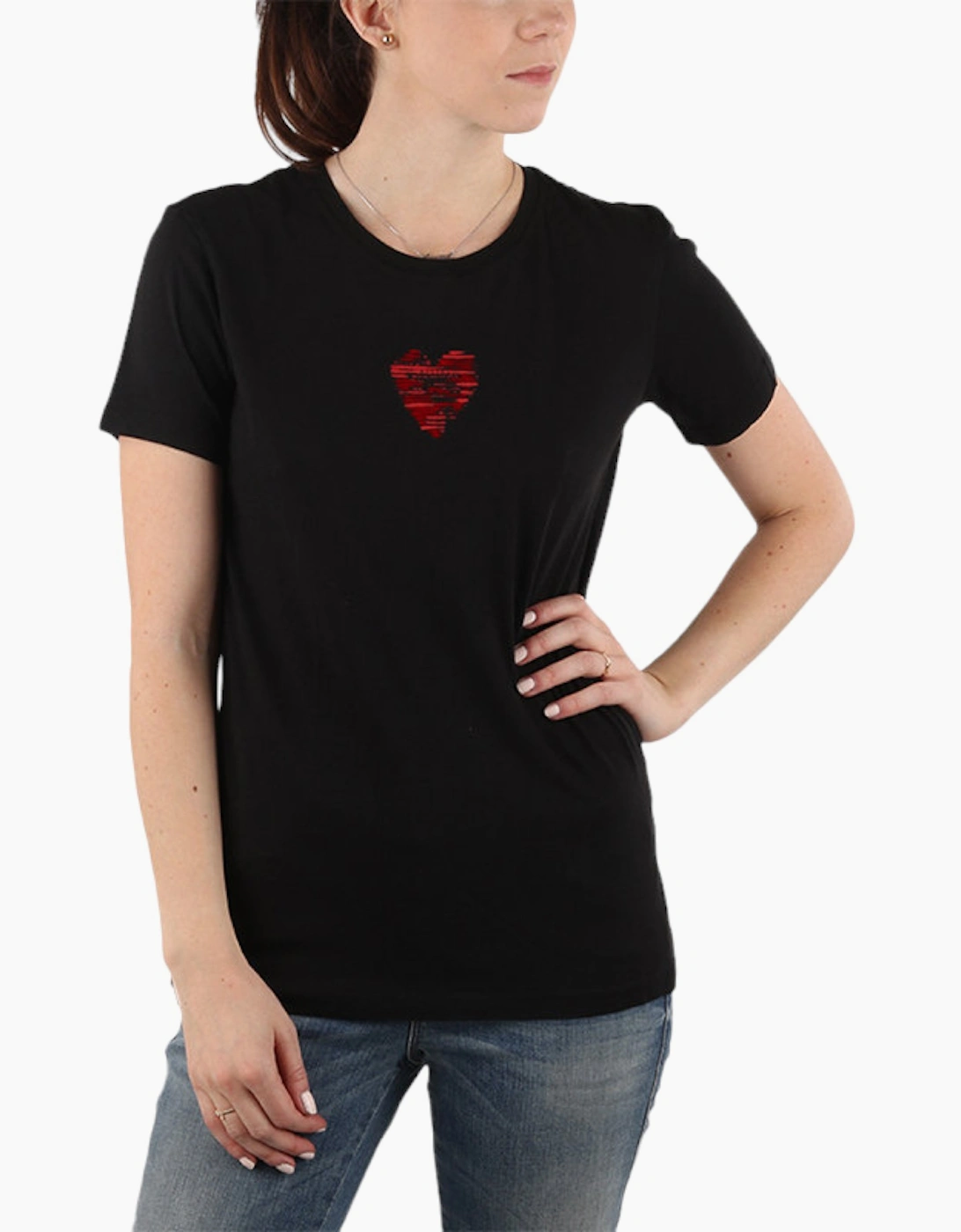 Women's DIESEL T SILY C Womens T Shirt Crew Neck Short Sleeve Top Casual Summer Tee NEW - Black - Size: 10/8