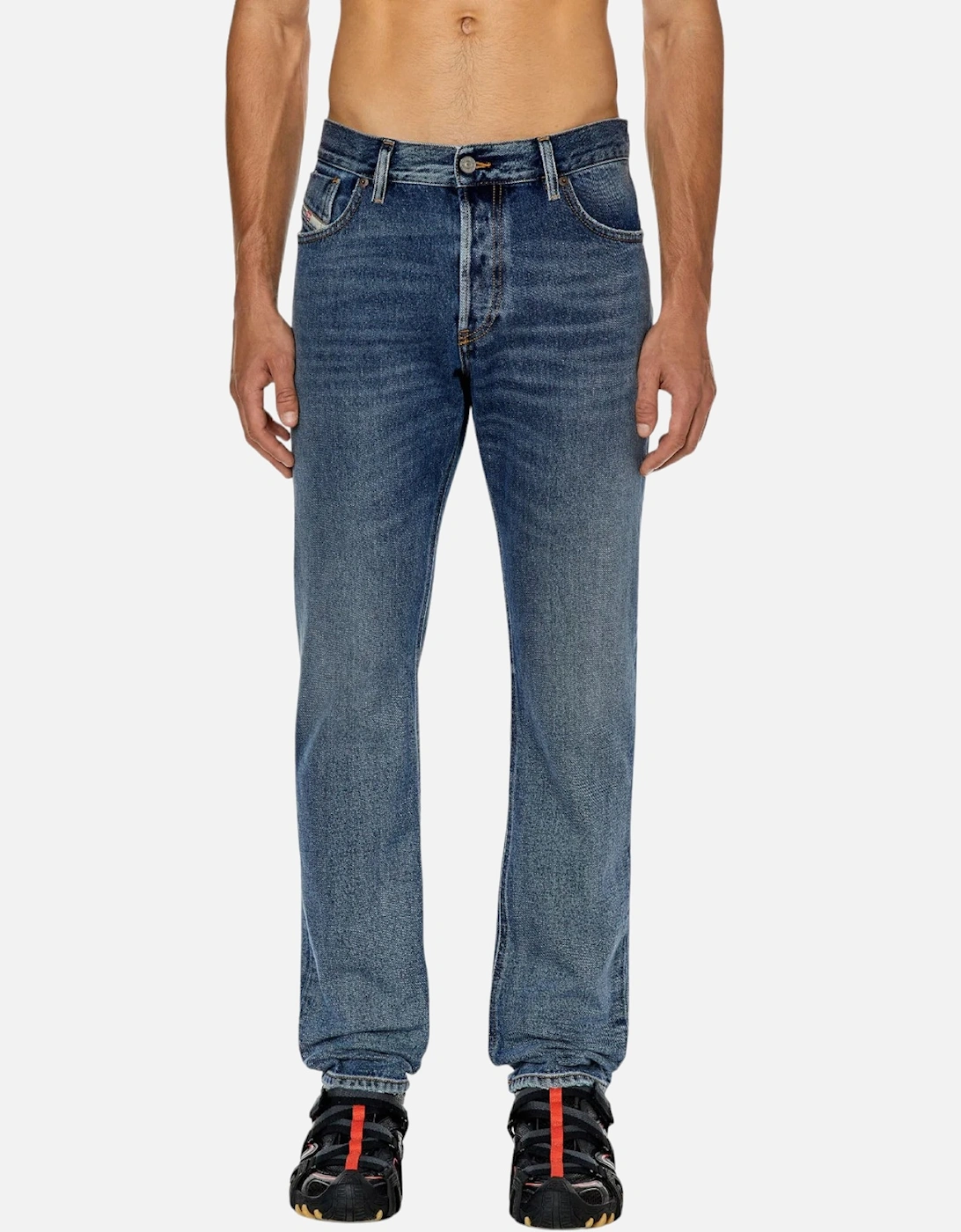 Men's DIESEL 1995 Mens Denim Jeans Straight Leg Mid Waist Slim Fit Faded Trouser Pants - Blue - Size: 32/30