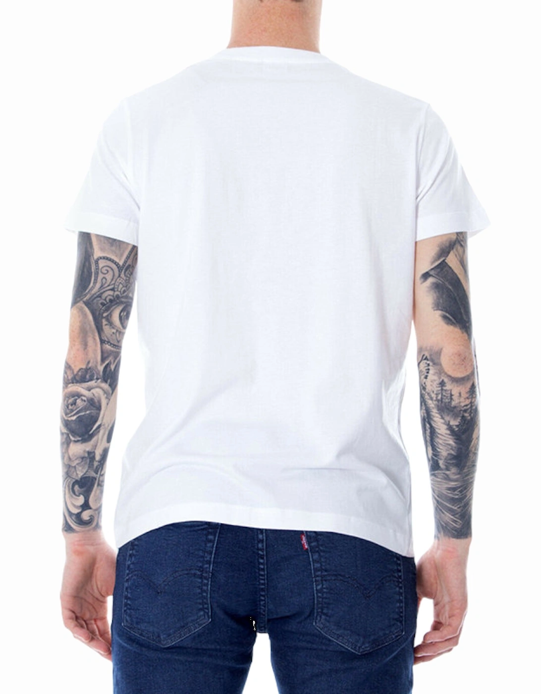 T DIEGO BROK Mens T Shirt Crew Neck Tops Short Sleeve Cotton White Tee