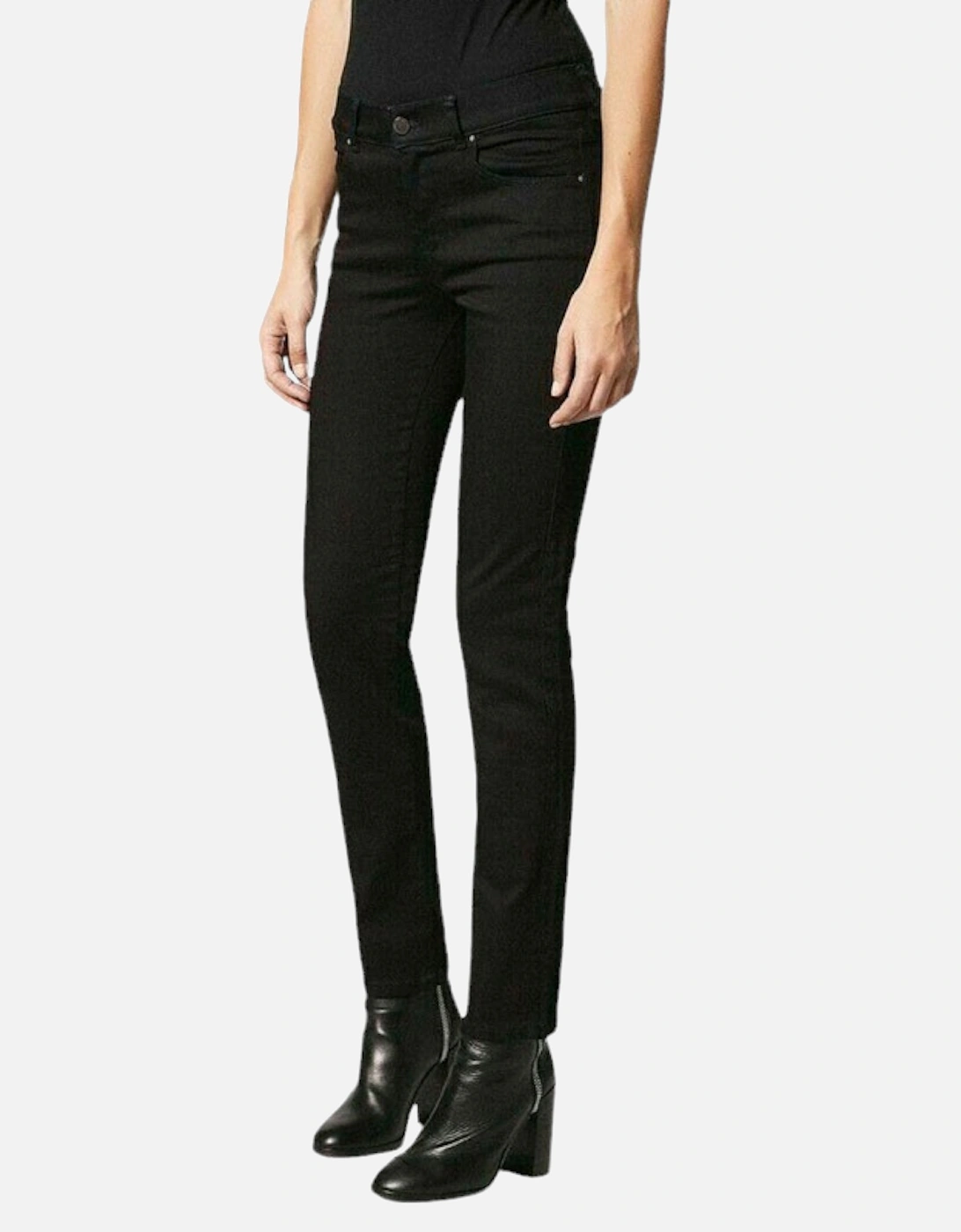 SLANDY 0800R Womens Jeans Denim Casual Pants Slim Fit Black Trousers NEW