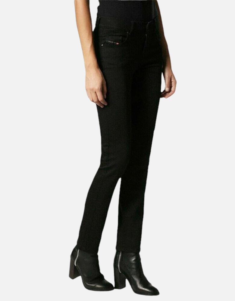 SLANDY 0800R Womens Jeans Denim Casual Pants Slim Fit Black Trousers NEW