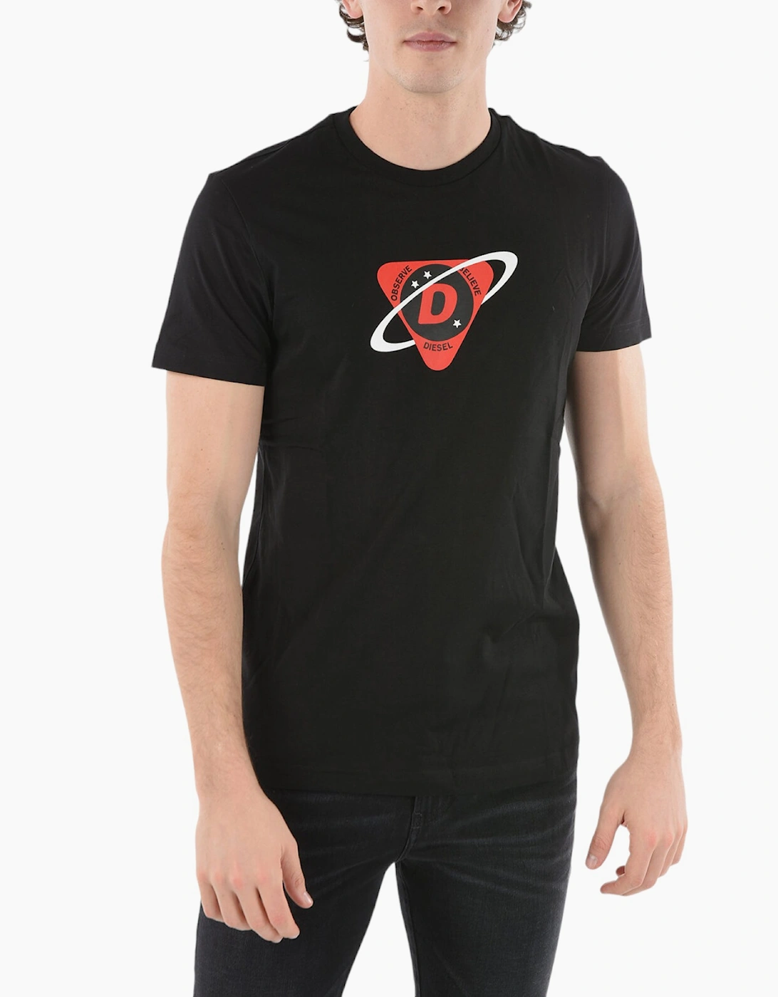 Diesel Men's DIESEL T-Diegos-K24 Mens T Shirt Crew Neck Short Sleeve Casual Summer Cotton Tee - Black