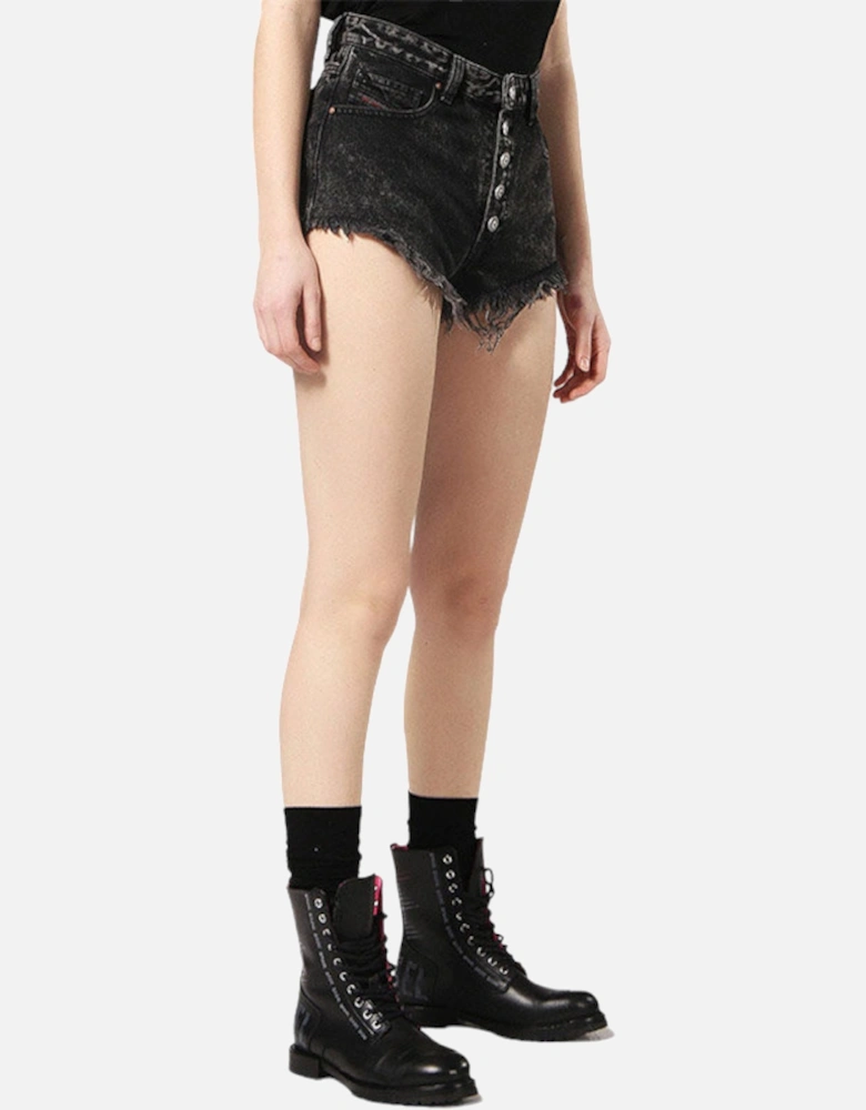 DE GINGER Womens Denim Shorts Black