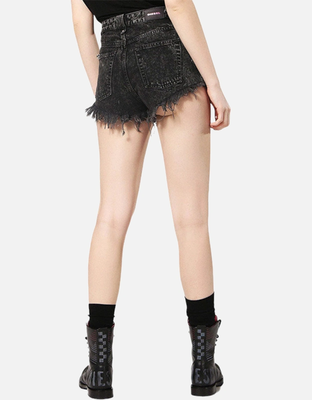 DE GINGER Womens Denim Shorts Black