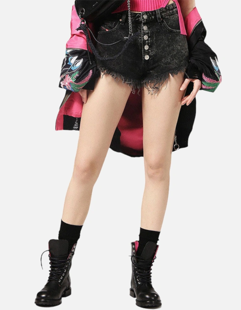 DE GINGER Womens Denim Shorts Black