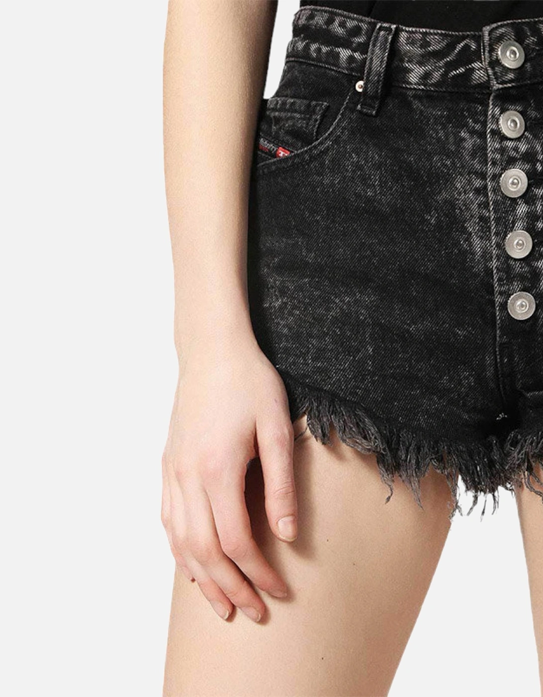 DE GINGER Womens Denim Shorts Black