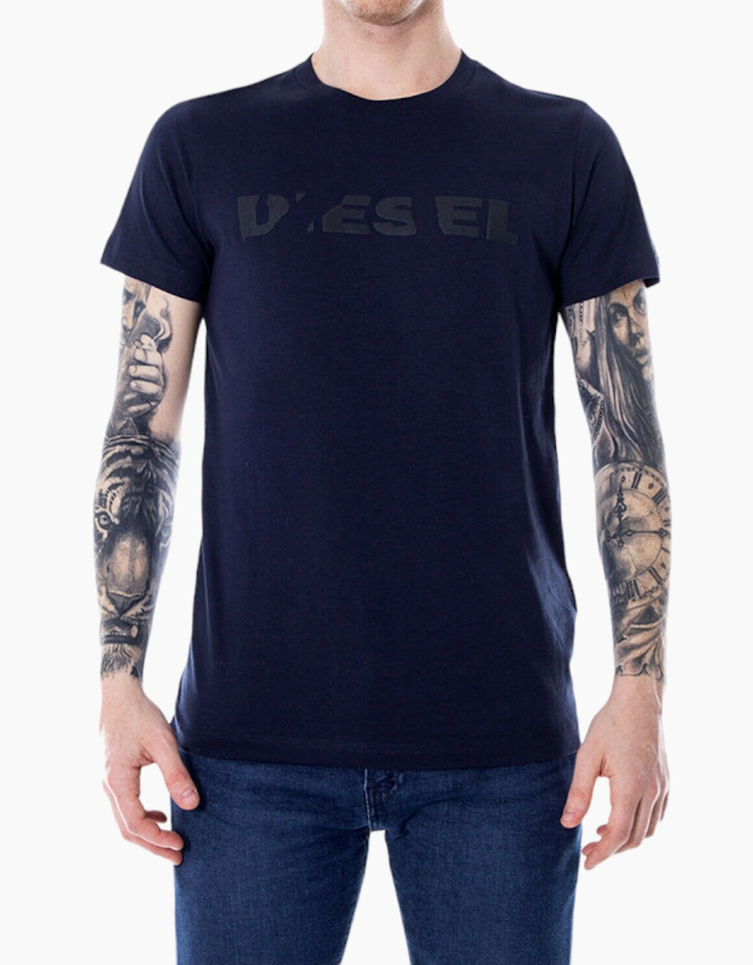 Diesel Men's Blue T Diego Brok T Shirt Short Sleeves Crew Neck Casual Summer Tee Navy  38 M