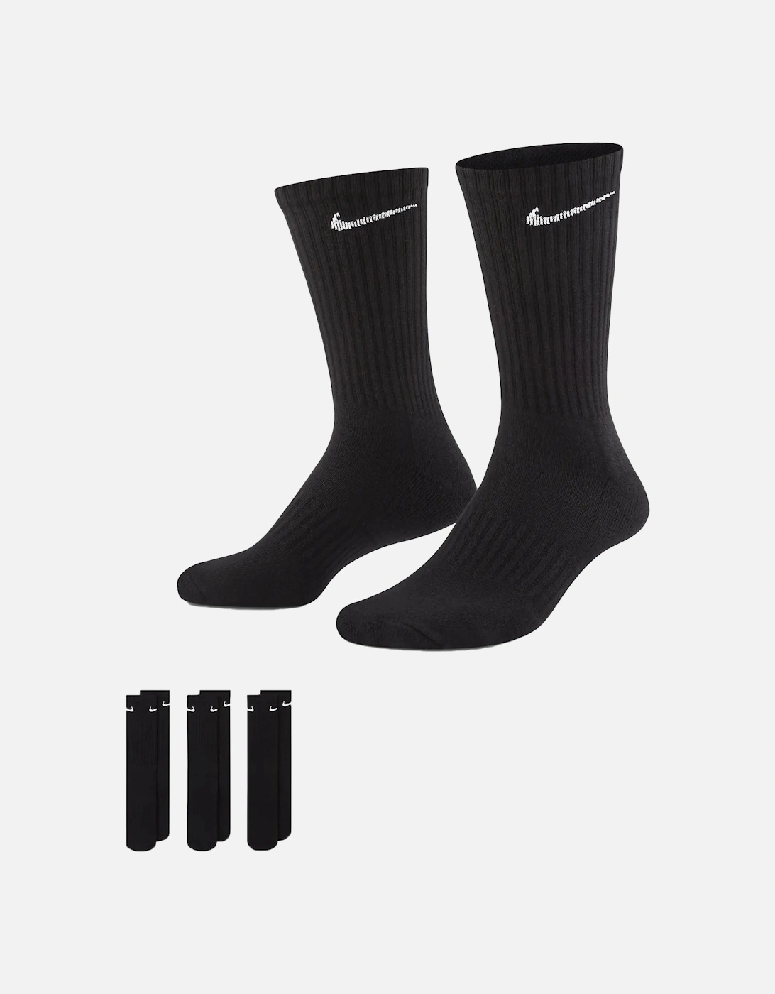 SX7664 Mens Crew Socks Everyday Cushioned 3 Pack Dri-Fit  Trainers Socks