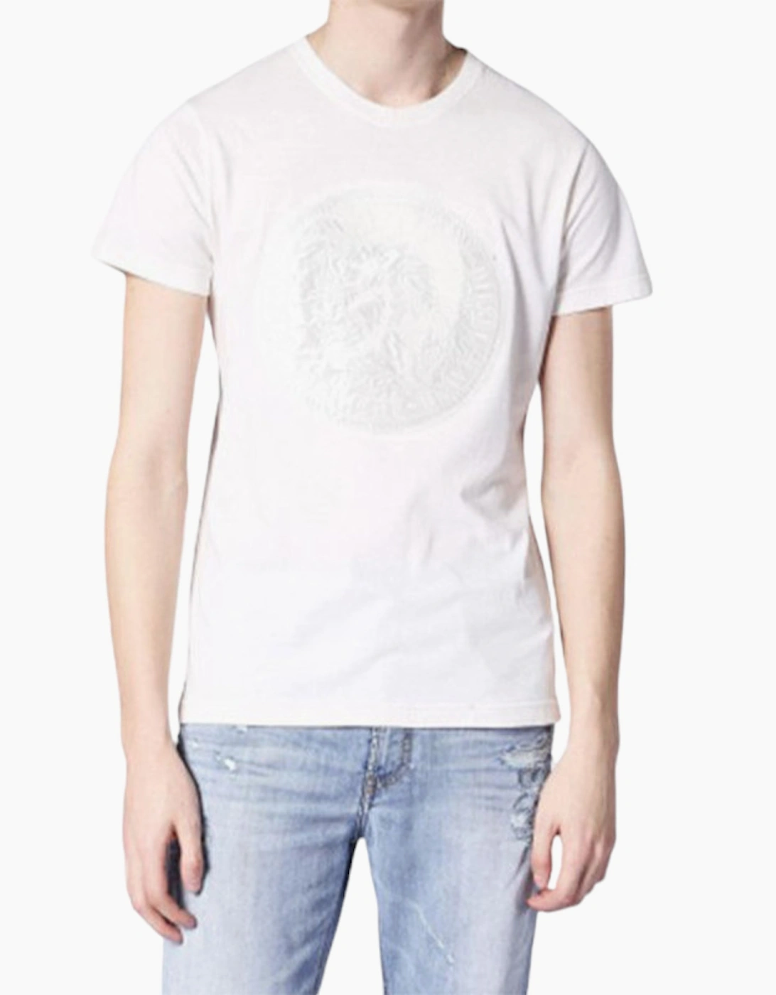 Diesel Men's White T Diego Sk T Shirt Cotton Crew Neck Casual Summer Short Sleeve Tee  36 S