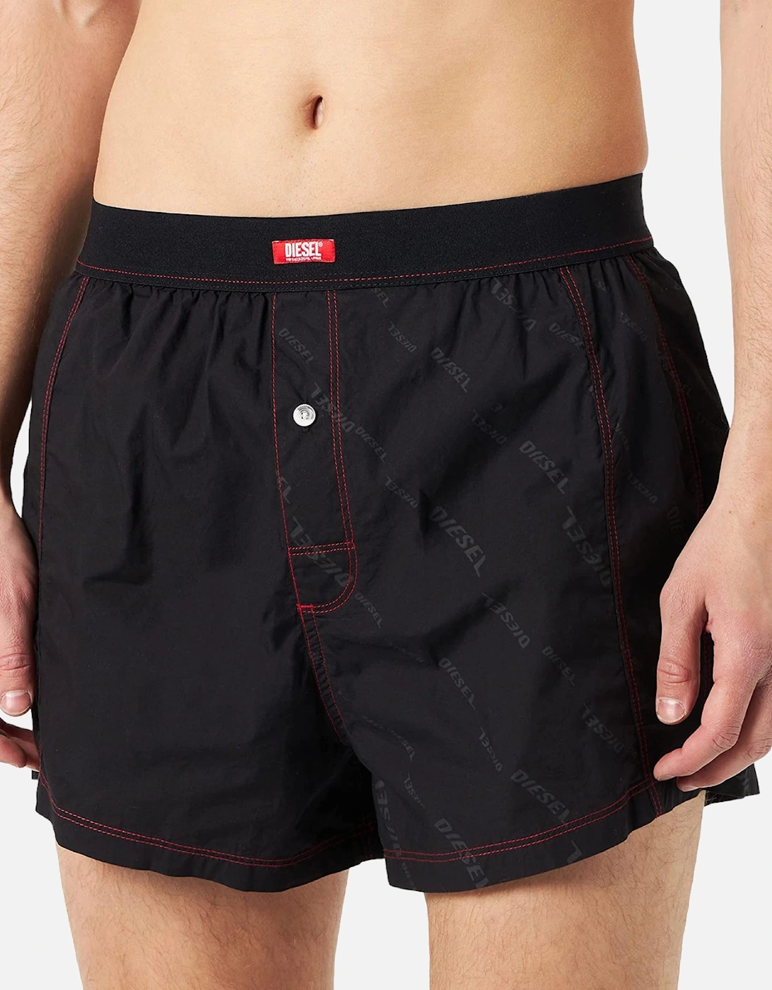 Diesel UUBX-STARK-EL Mens Boxer Shorts Quick Dry Cotton Beach Swim Wear Black