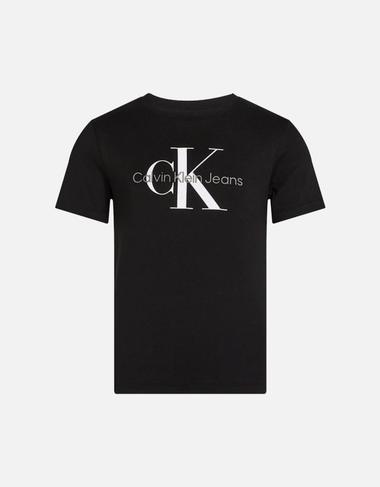 Kids CK Monogram Short Sleeve T-Shirt - Black