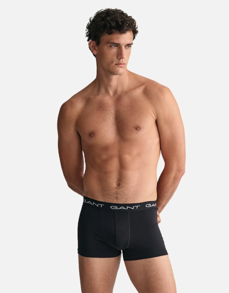 7-Pack Contrast Waistband Boxer Trunks, Black