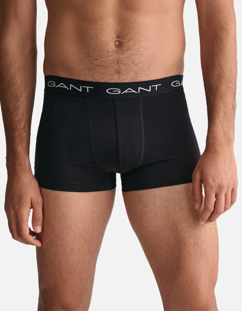 7-Pack Contrast Waistband Boxer Trunks, Black
