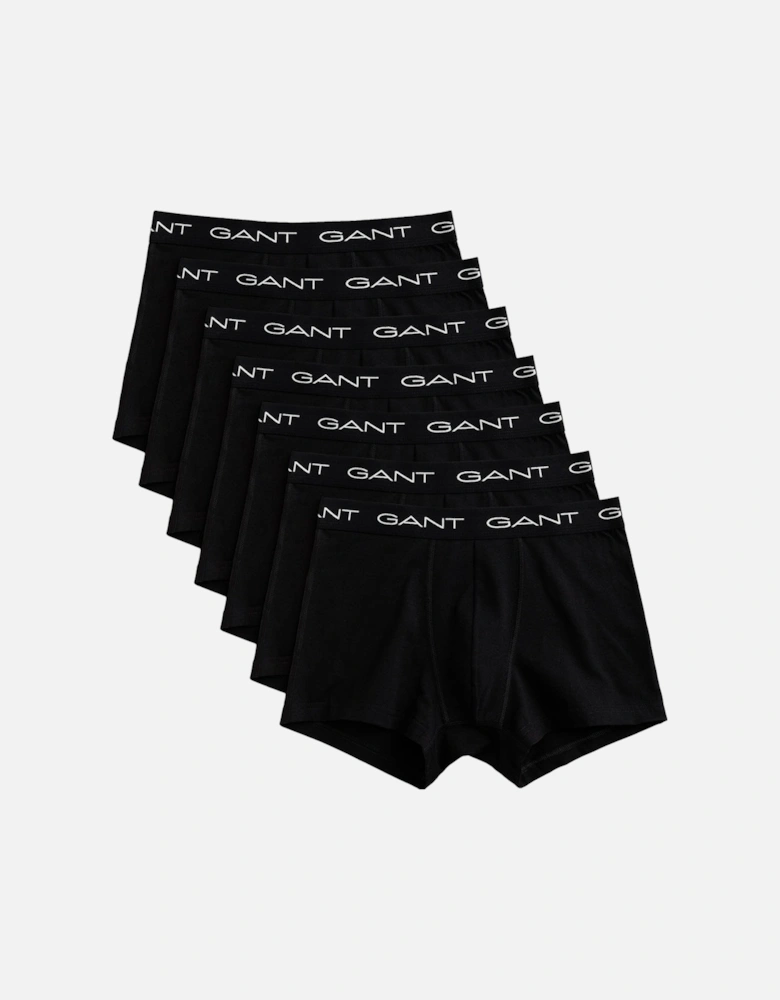 7-Pack Contrast Waistband Boxer Trunks, Black