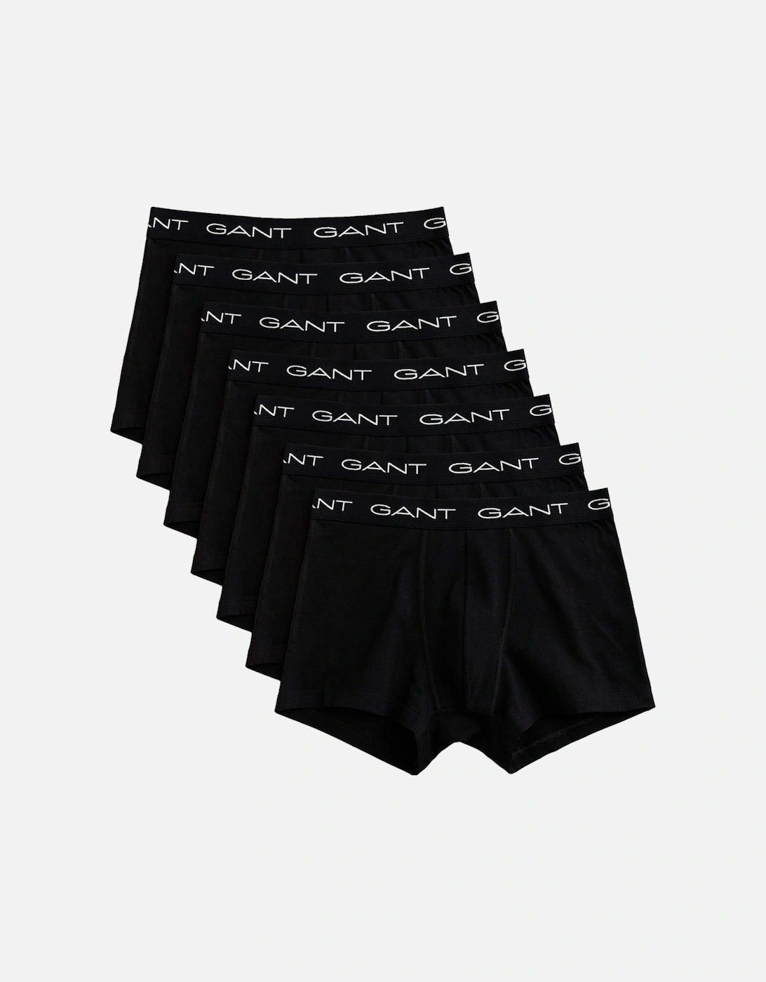 Gant Men's Black 7-Pack Contrast Waistband Boxer Trunks, - : 32/34/35 Large
