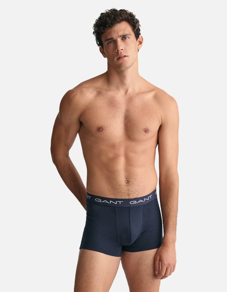 7-Pack Contrast Waistband Boxer Trunks, Navy