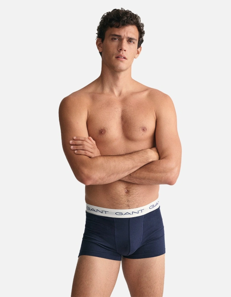 7-Pack Contrast Waistband Boxer Trunks, Navy/Blue/White/Red