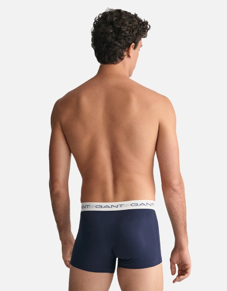 7-Pack Contrast Waistband Boxer Trunks, Navy/Blue/White/Red