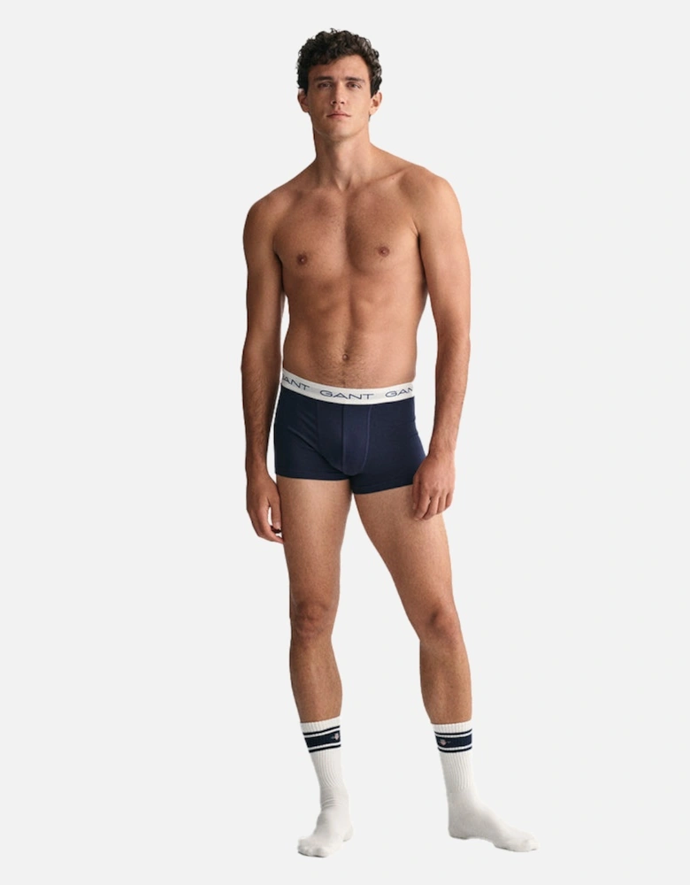 7-Pack Contrast Waistband Boxer Trunks, Navy/Blue/White/Red
