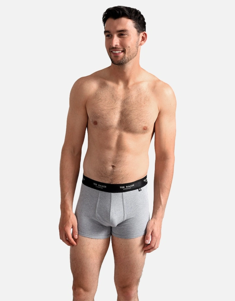 3-Pack Core Boxer Trunks, Black/Grey