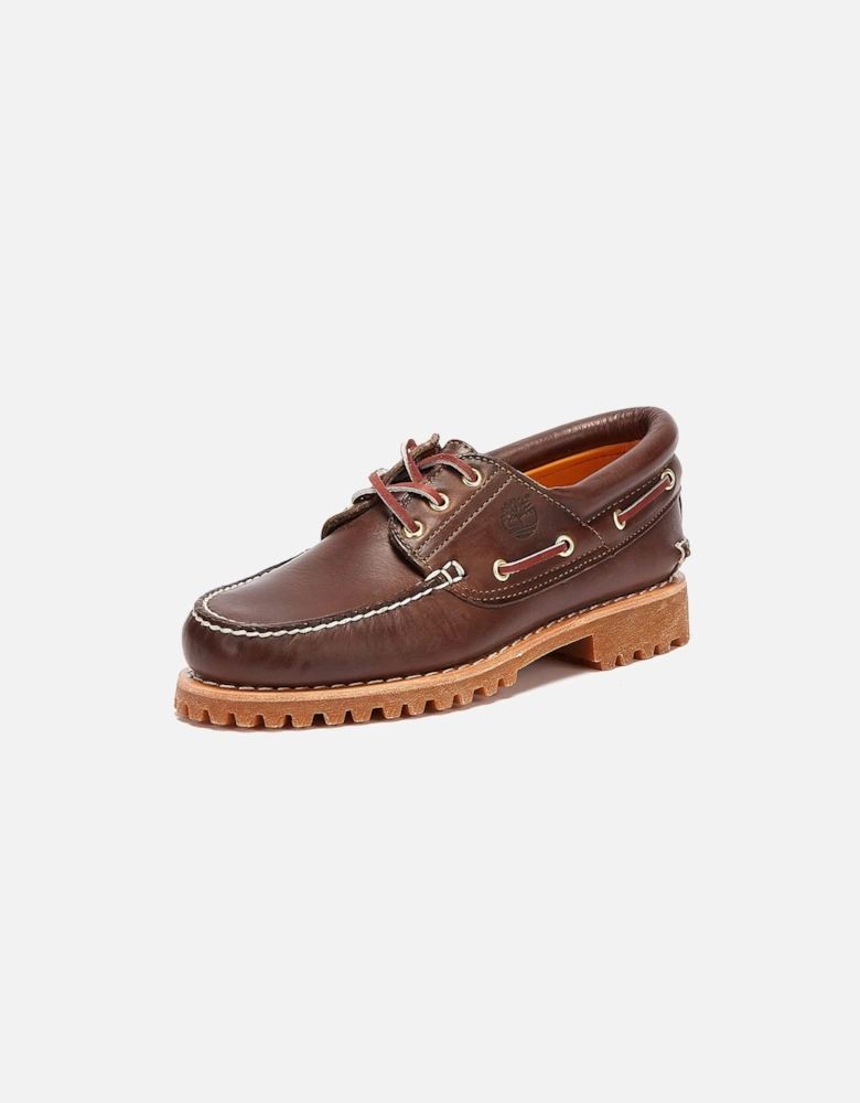 Mens Brown Traditional 3 Eye Classic Boat Shoes