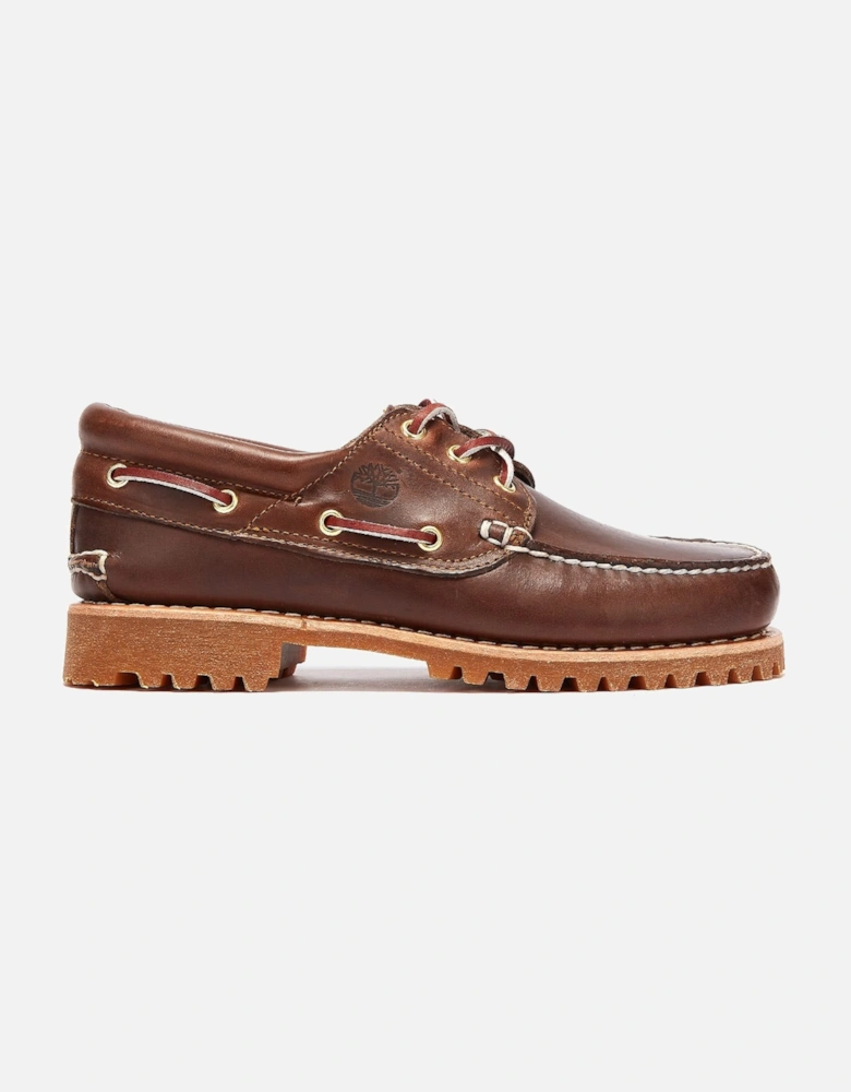 Mens Brown Traditional 3 Eye Classic Boat Shoes