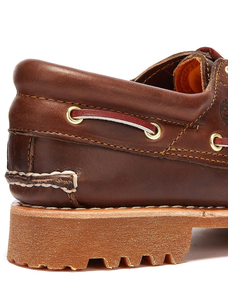 Mens Brown Traditional 3 Eye Classic Boat Shoes